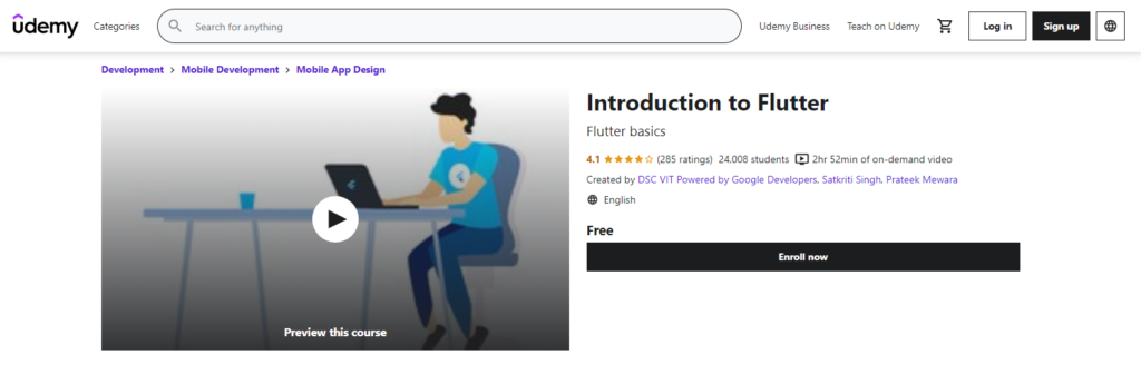 4 Kelas Flutter Gratis di Udemy