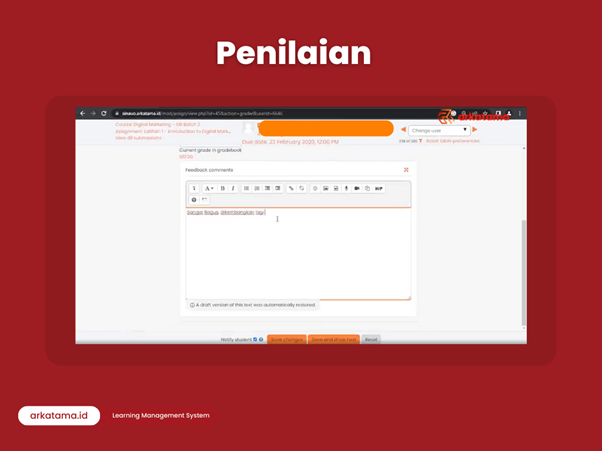 fitur penilaian pada learning management system (lms)