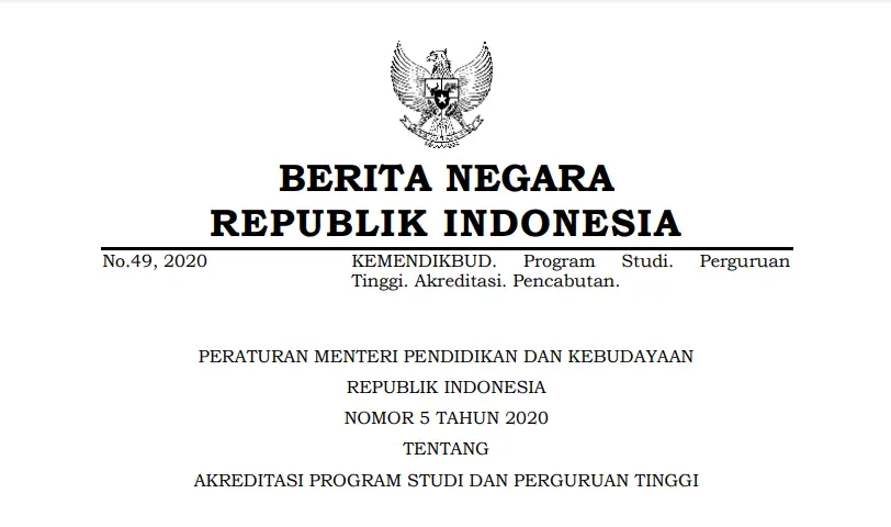 Peraturan Mentri Pendidikan dan Kebudayaan Republik Indonesia